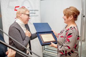 Wręczenie Marii Kycler dyplomu Śląskiego Bibliotekarza Roku 2017