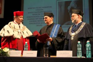 Uroczystość nadania tytułu doktora honoris causa Uniwersytetu Śląskiego Sławomirowi Mrożkowi (23 marca 2012 roku)