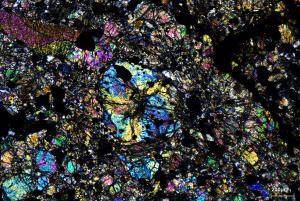 Próba meteorytu Drelów widziana
pod mikroskopem