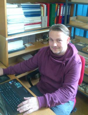 Dr hab. Mariusz Salamon z Katedry Paleontologii i Stratygrafii (WNoZ UŚ)