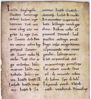 Strona zabytku fryzyńskiego zapisana minuskułą karolińską