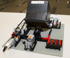 Model turbidymetru służącego do pomiaru mętności roztworu wykonany z klocków Lego