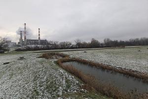 Pilotażowy obszar badań: infiltracyjne ujęcie wody Świerczków w Tarnowie.
Zdjęcie wykonane podczas wyjazdu terenowego zorganizowanego
w grudniu 2019 roku
