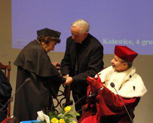 Uroczystość nadania prof. Irenie Bajerowej tytułu doktora honoris causa Uniwersytetu Śląskiego w Katowicach 4 grudnia 2008 r.